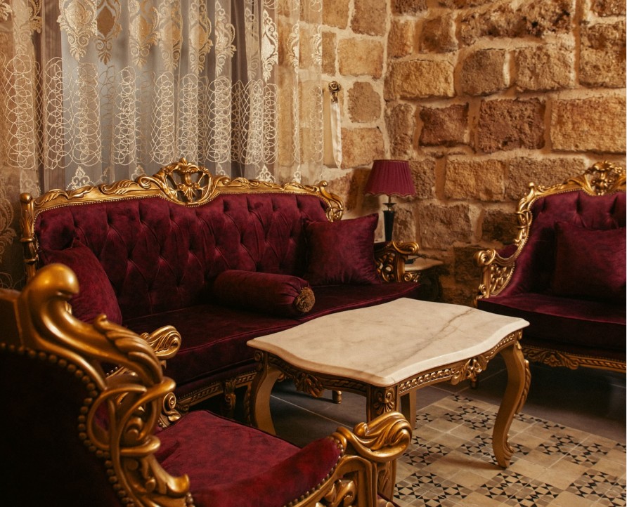 Red Velvet Vintage Sofas